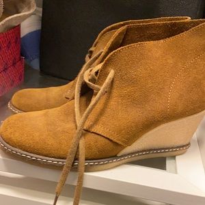 J.Crew suede wedges bottles